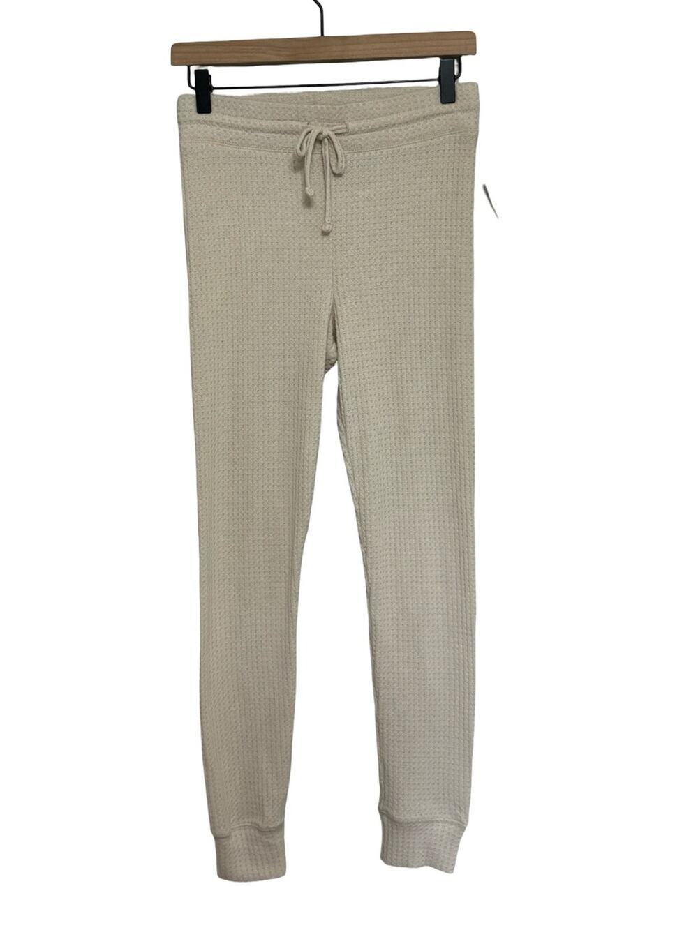 NEW GAP Brushed Waffle-Knit PJ Leggings in Anchorage Cream - Size S